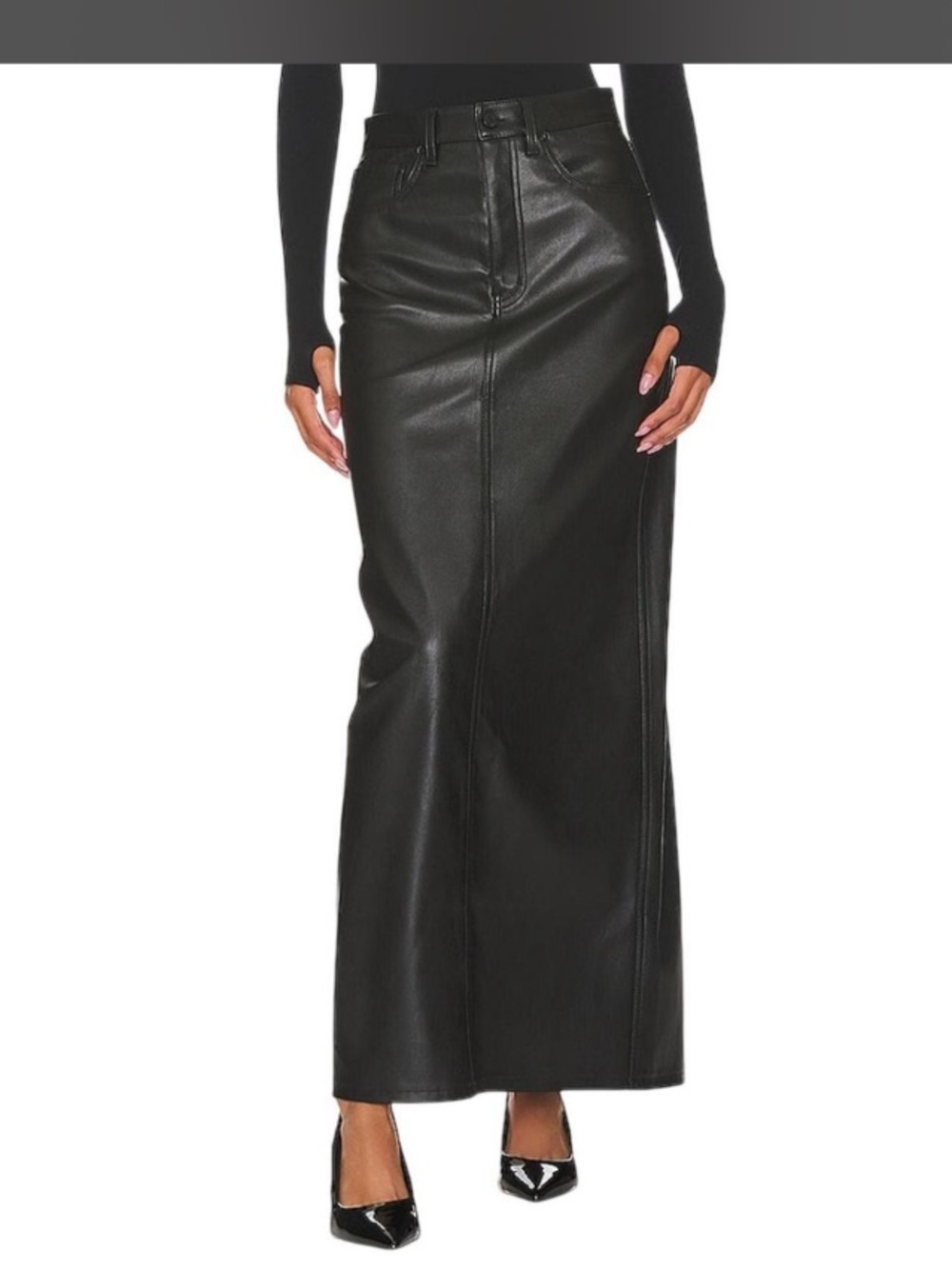 Relove afrm Amiri Faux Leather Maxi Skirt in Noir size 32